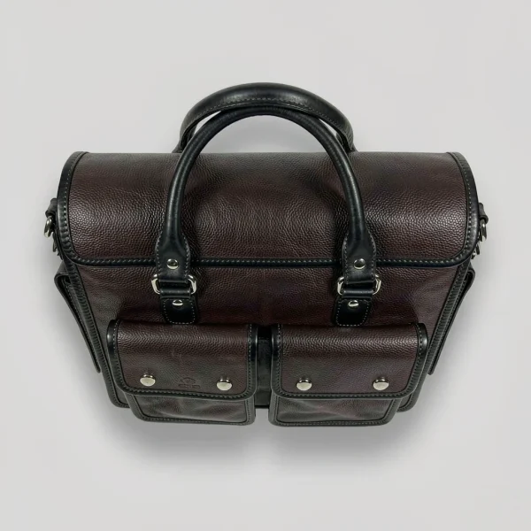 Dark brown leather briefcase