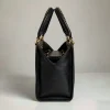 Black structured leather tote bag