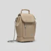Beige leather mini backpack