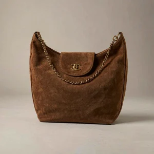 Caramel suede hobo bag