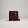 Burgundy leather mini crossbody bag