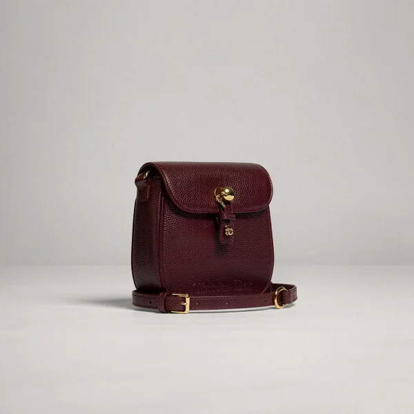 Burgundy leather mini crossbody bag