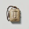 Tan leather satchel with a top handle